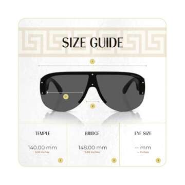 Versace VE4391 GB1/87 48MM Black/Dark Grey Shield Sunglasses for Men + BUNDLE With Designer iWear Eyewear Kit