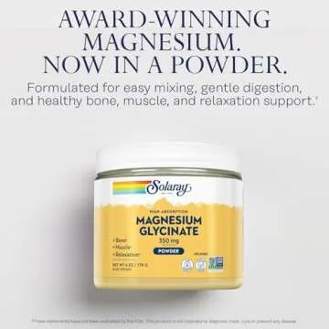 Solaray Magnesium Glycinate Powder for Calm and Recovery