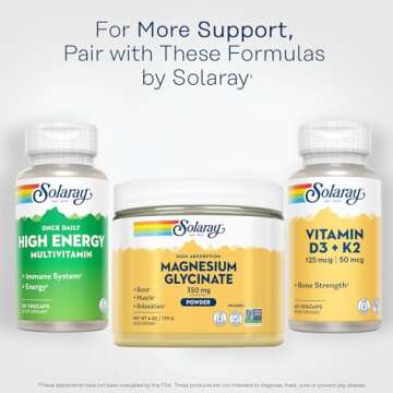 Solaray Magnesium Glycinate Powder for Calm and Recovery