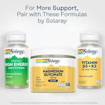 Solaray Magnesium Glycinate Powder for Calm and Recovery