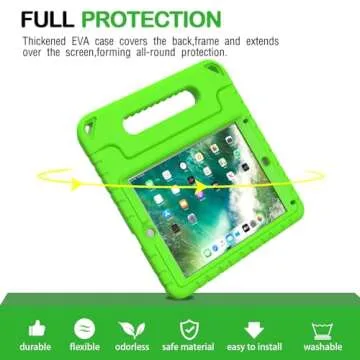 AVAWO Kids Case for iPad 9.7 2017/2018 & iPad Air 2 with Built-in Screen Protector - Light Weight Shock Proof Convertible Handle Stand Friendly Kids Cover for 9.7 iPad 5th & 6th Gen - Green