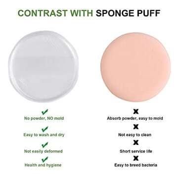 2PCS Silicone Air Cushion Powder Puff Transparent Cosmetic Blender, Easy to Clean and Apply Makeup Wet and Dry Use with Environmentally Material High Elastic Cosmetic Tool for Women Girls