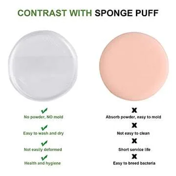 2PCS Silicone Air Cushion Powder Puff Transparent Cosmetic Blender, Easy to Clean and Apply Makeup Wet and Dry Use with Environmentally Material High Elastic Cosmetic Tool for Women Girls