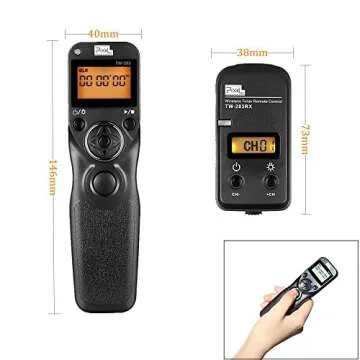 Pixel LCD Wireless Shutter Release Remote Control TW283-DC0 Compatible with Nikon Z8 Z9 D3 D810A D3s D4 D5 D6 D800 D850 D800E D810A D810 D700 D500 D300 D300s D200 F100 F90 F90X F6 F5 N90s D1X D2H