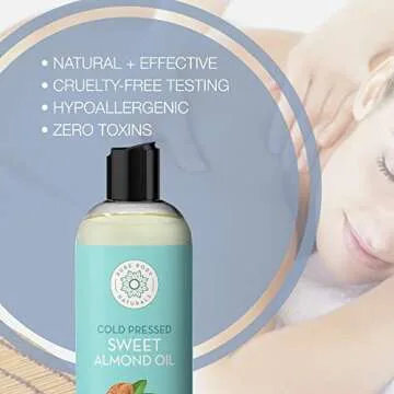 Pure Body Naturals Sweet Almond Oil - 100% Pure Skincare Solution