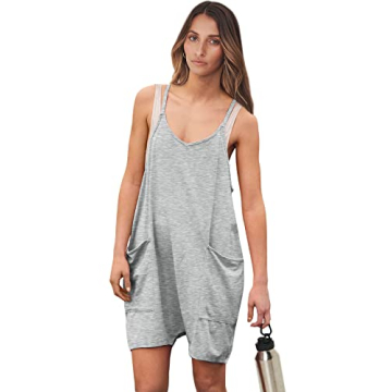 ANRABESS Womens Summer Sleeveless Romper with Pockets