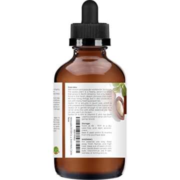 velona Jojoba Oil USDA Certified Organic - 4 fl oz (With Dropper) | Golden, Unrefined, Cold Pressed | Hexane Free