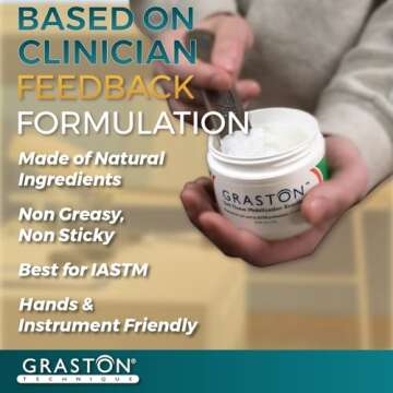 Graston Technique Arnica Soft Tissue Emollient - 4oz Jar Pro-Grade Therapy Cream for IASTM, Massage,...