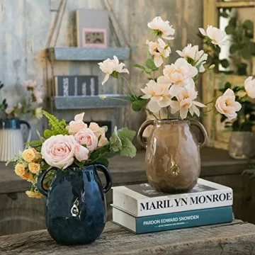 Tanvecle Brown Ceramic Vase for Elegant Home Decor