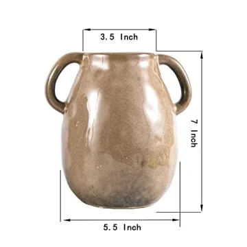 Tanvecle Brown Ceramic Vase for Elegant Home Decor