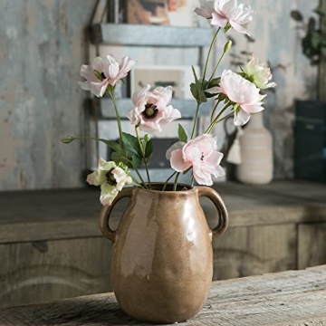 Tanvecle Brown Ceramic Vase for Elegant Home Decor