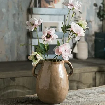Tanvecle Brown Ceramic Vase for Elegant Home Decor