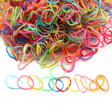 Hoyols 1500 pcs Multi-Color Baby Hair Ties Rubber Bands