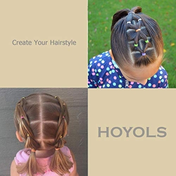 Hoyols 1500 pcs Multi-Color Baby Hair Ties Rubber Bands