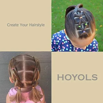 Hoyols 1500 pcs Multi-Color Baby Hair Ties Rubber Bands