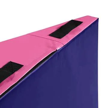 We Sell Mats Preschool Gymnastics Incline Mat, Cheese Wedge Skill Shape, Tumbling Mat for Gymnastics Training, Cheerleading and Obstacle Courses, Purple / Pink
