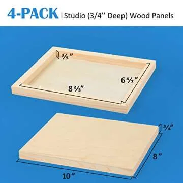 Birch Wood Canvas Panels for Painting and Crafts Kit