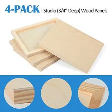 Birch Wood Canvas Panels for Painting and Crafts Kit