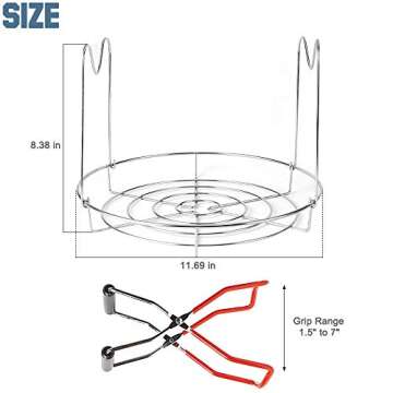 BYE FINGER BURN Canning Jar Lifter, Wonderful Canning Supplies! Canning Rack, Canning Tongs, Silicone Hand Clip in One Canning Tools Package Canning Kits Makes Jobs Easier and Safer.