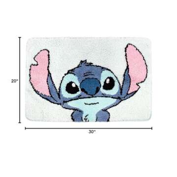 Jay Franco Disney Lilo & Stitch Floral Fun Tufted Polyester Bath Rug, Kids Bath (Official Disney Product)
