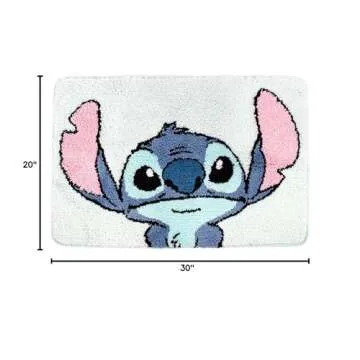 Jay Franco Disney Lilo & Stitch Floral Fun Tufted Polyester Bath Rug, Kids Bath (Official Disney Product)