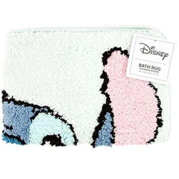 Jay Franco Disney Lilo & Stitch Floral Fun Tufted Polyester Bath Rug, Kids Bath (Official Disney Product)