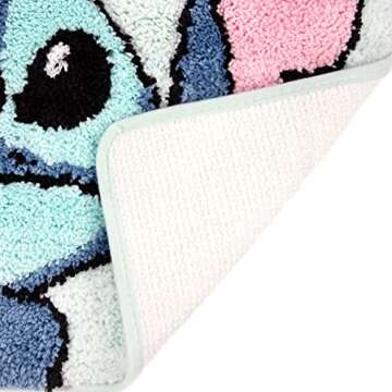 Jay Franco Disney Lilo & Stitch Floral Fun Tufted Polyester Bath Rug, Kids Bath (Official Disney Product)