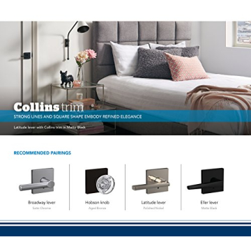 Schlage Alexandria Glass Knob with Collins Trim in Matte Black