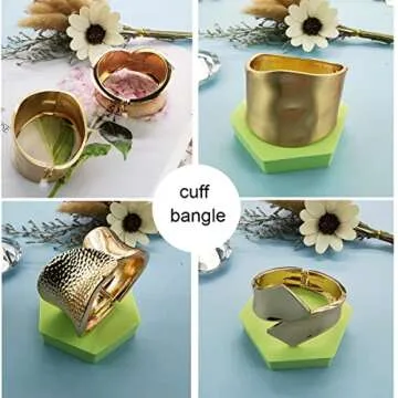 Chic SAMOCO 3Pcs Gold Plated Bracelets for Elegant Women