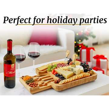 Zulay Kitchen Premium Bamboo Cheese Board Set – Charcuterie Essentials