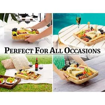 Zulay Kitchen Bamboo Cheese Board Set Perfect for Charcuterie