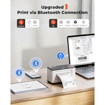 MUNBYN Bluetooth 4x6 Thermal Label Printer for Businesses