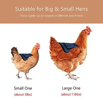 Thungeek 3 Pieces Premium Chicken Saddles with Stretchy Strap, Hen Saddle Sweater Clothes, Birds Protector for Back and Sides, Poultry Accessories for Hens, Suitable for 5-7.6lbs, Red & Blue & Purple