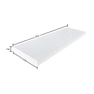 Floating Wall Shelf Set of 2, Wood Wall Decor Storage Shelf, Wall Mount Display Rack for Bedroom, Li...