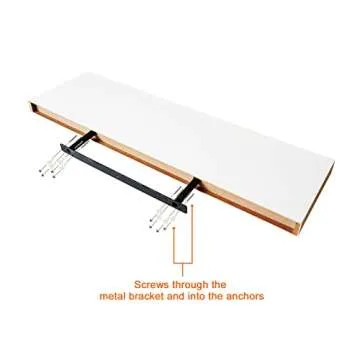 Floating Wall Shelf Set of 2, Wood Wall Decor Storage Shelf, Wall Mount Display Rack for Bedroom, Living Room, Bathroom, Kitchen, Office