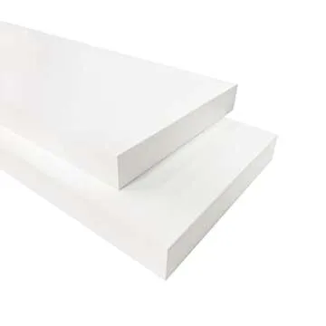 Floating Wall Shelf Set of 2, Wood Wall Decor Storage Shelf, Wall Mount Display Rack for Bedroom, Living Room, Bathroom, Kitchen, Office