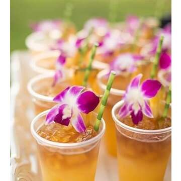 Fresh Orchid Flower OrchidClub USA Loose Bloom DIY Lei Food Drink Decoration (50YELLOW 50PURPLE)