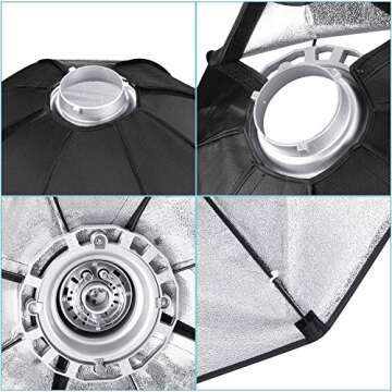 Neewer 24 inches/60 centimeters Octagon Softbox with Bowens Mount Speedring and Bag for Speedlite Studio Flash Monolight,Portrait and Product Photography
