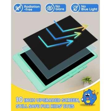 TEKFUN Kids Toys 10Inch LCD Writing Tablet, Mess Free Coloring Doodle Board, Drawing Pad for Kids Games Educational Toys for Ages 3-10 Girls Boys (Green)