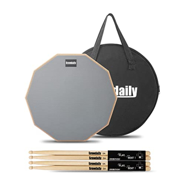 High-Quality 12" Drum Practice Pad with Maple Sticks & Storage Bag
