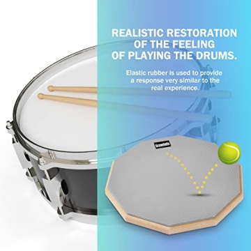 12" Drum Practice Pad with Drumsticks & Bag