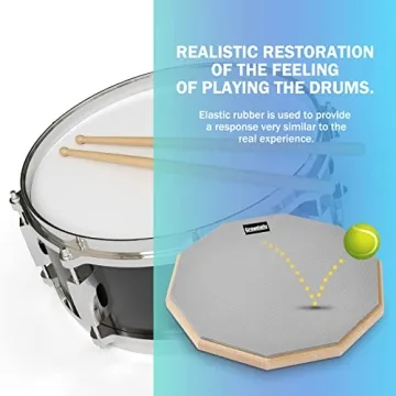 12" Drum Practice Pad with Drumsticks & Bag