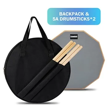 12" Drum Practice Pad with Drumsticks & Bag
