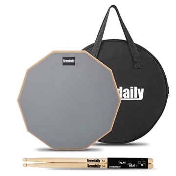 12" Drum Practice Pad with Drumsticks & Bag