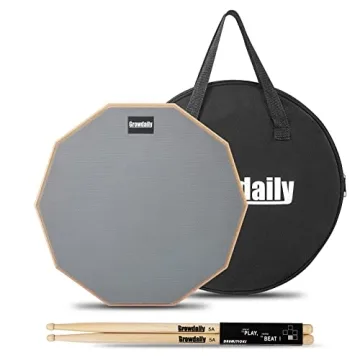 12" Drum Practice Pad with Drumsticks & Bag