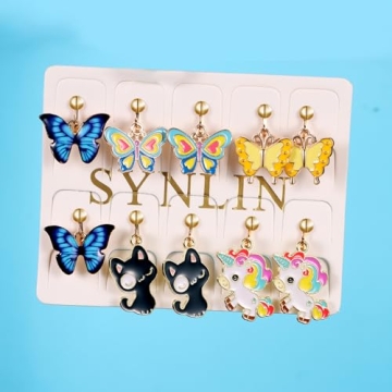 20 Pairs of Colorful Clip-On Earrings for Kids