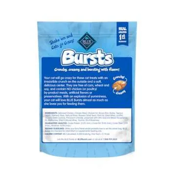 Blue Buffalo Bursts Crunchy & Creamy Cat Treats, Great for Training, Paw-Lickin' Chicken, 5-oz Bag