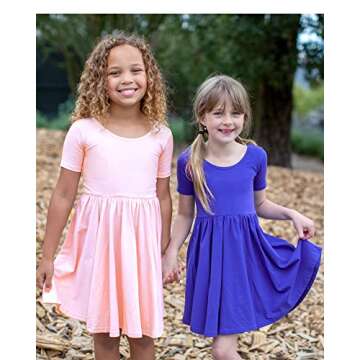 STELLE Girls Knee-Length Twirly Dress for Fun Occasions