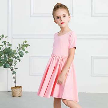 STELLE Girls Knee-Length Twirly Dress for Fun Occasions