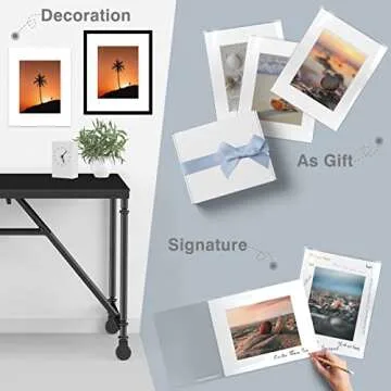 Golden State Art, 16x20 Picture Mats Mattes with White Core Bevel Cut for 11x14 Photo + Backing + Bags (White, 5 Pack)